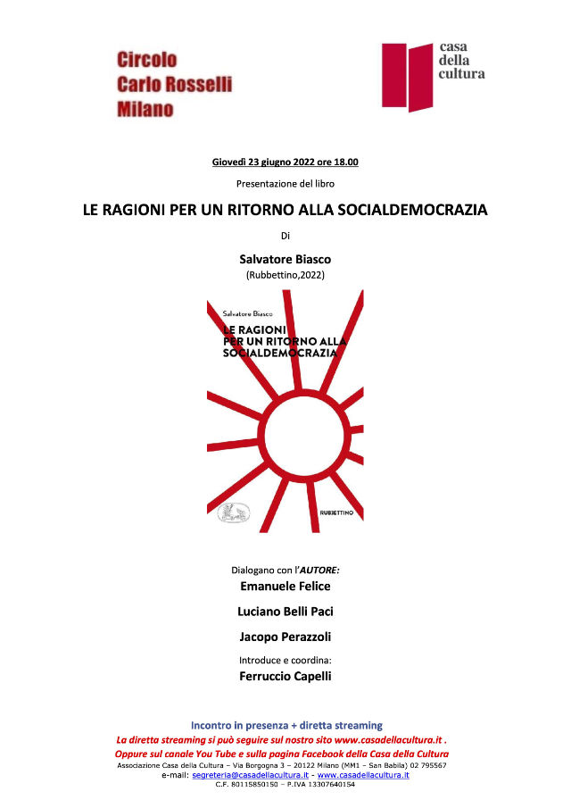 23 giugno 2022 - Salvatore Biasco, Socialdemocrazia