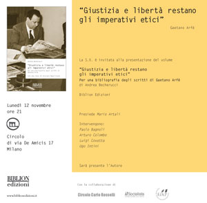 Invito - Giustizia e libertà restato gli imperativi etici