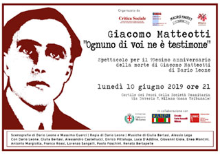 Giacomo Matteotti
"Ognuno di voi ne è testimone"